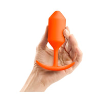 b-Vibe Snug Plug 3 Weighted Silicone Anal Plug Orange