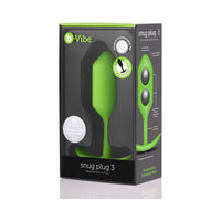 b-Vibe Snug Plug 3 Weighted Silicone Anal Plug Lime