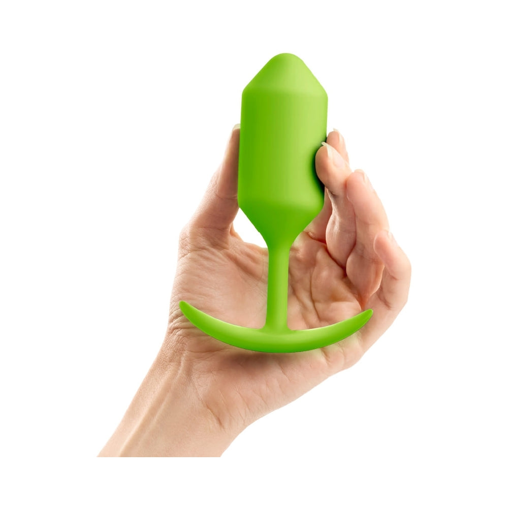 b-Vibe Snug Plug 3 Weighted Silicone Anal Plug Lime