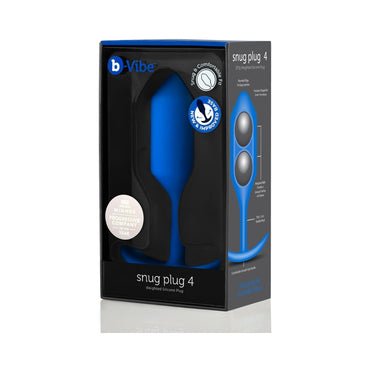 b-Vibe Snug Plug 4 Weighted Silicone Anal Plug Navy