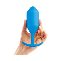 b-Vibe Snug Plug 5 Weighted Silicone Anal Plug Blue