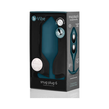 b-Vibe Snug Plug 6 Weighted Silicone Anal Plug Marine