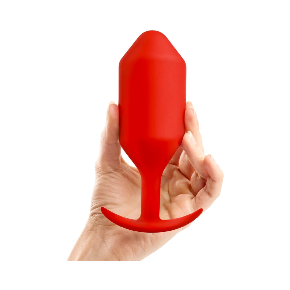 b-Vibe Snug Plug 6 Weighted Silicone Anal Plug Red