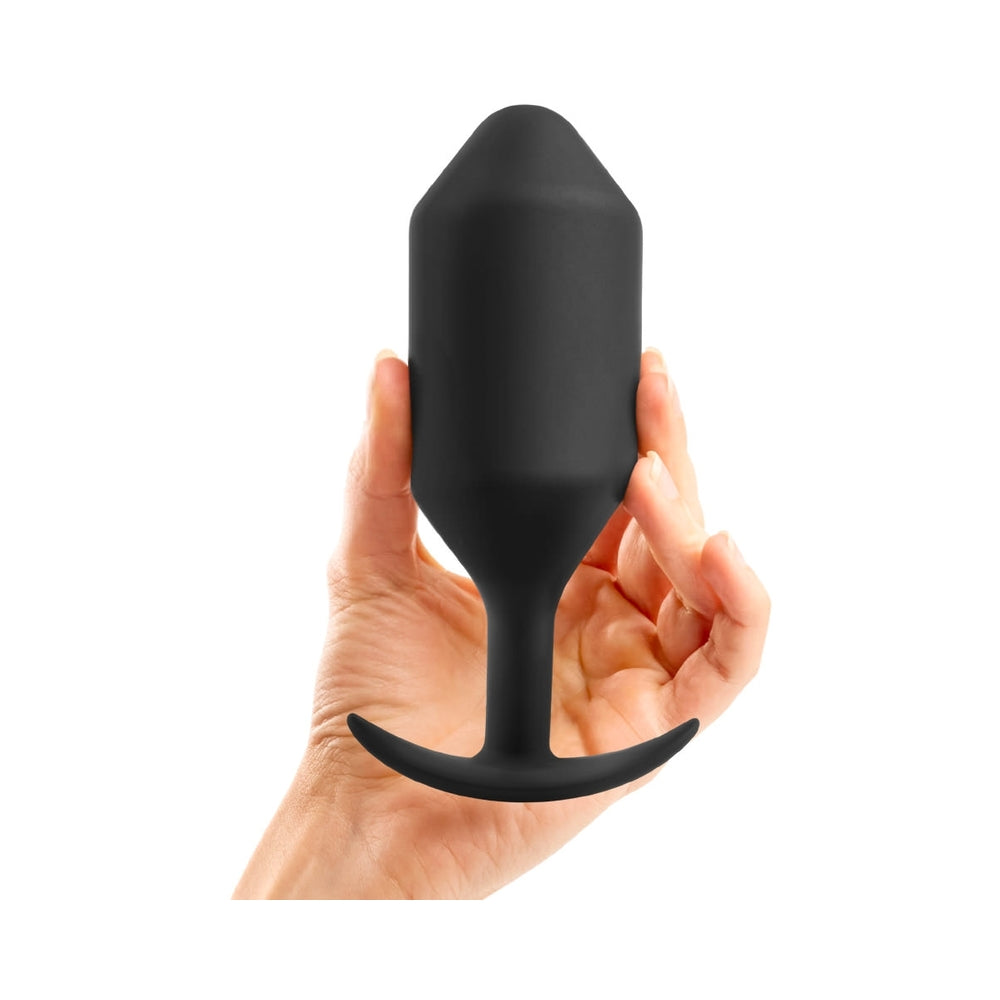 b-Vibe Snug Plug 7 Weighted Silicone Anal Plug Black