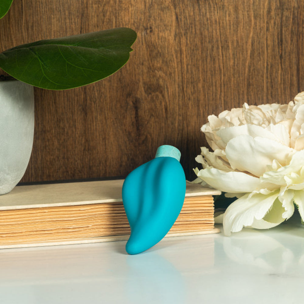 Blush Gaia Eco Caress Bullet Vibrator and Sleeve Aqua