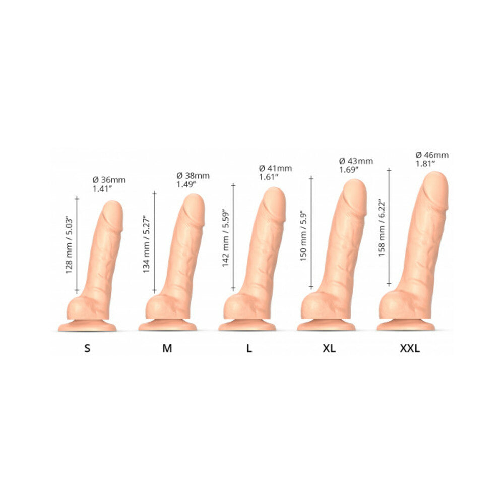 Strap-On-Me Realistic Collection Sliding Skin Dual-Density Silicone Dildo Vanilla L