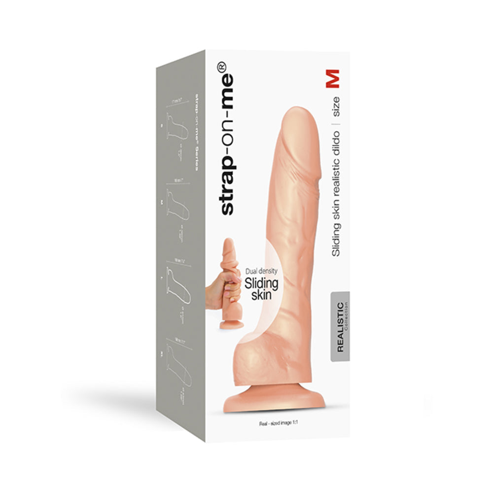 Strap-On-Me Realistic Collection Sliding Skin Dual-Density Silicone Dildo Vanilla M