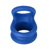 Forto F-20 Liquid Silicone Cockring & Ball Stretcher Small Blue