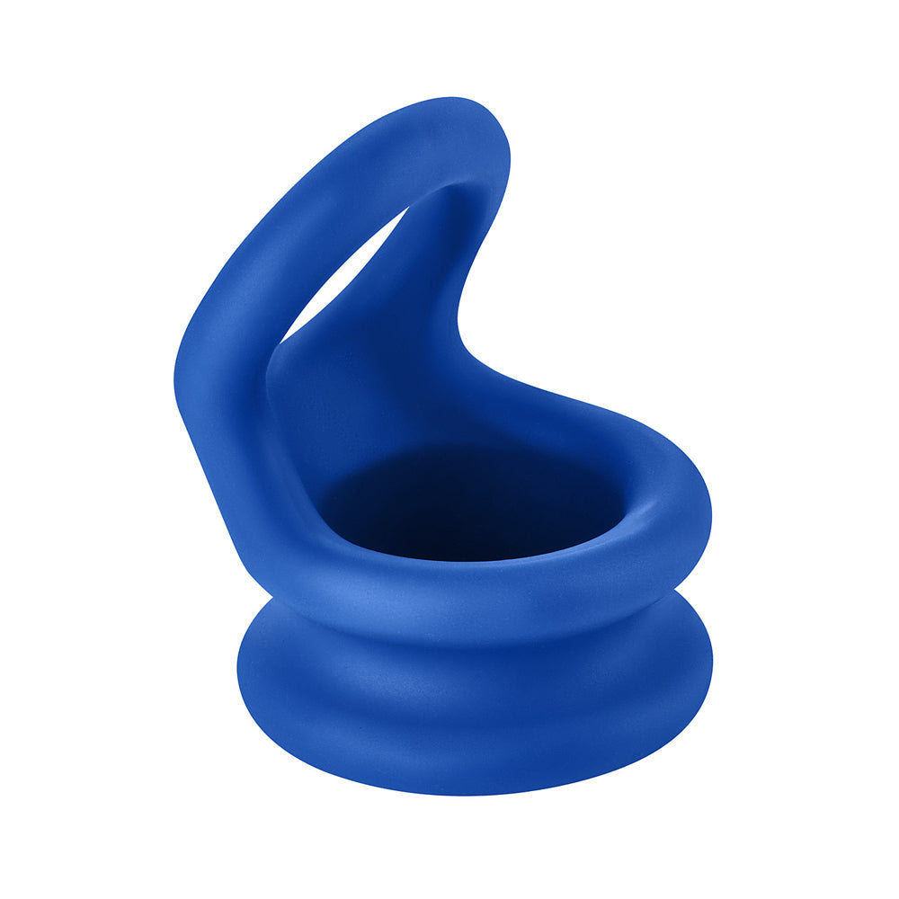 Forto F-20 Liquid Silicone Cockring & Ball Stretcher Small Blue