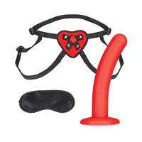 Lux Fetish Red Heart Strap-On Harness & 5 in. Dildo Set