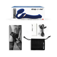 Strap-On-Me Rechargeable Remote-Controlled Multi Orgasm Bendable Strap-On Night Blue M