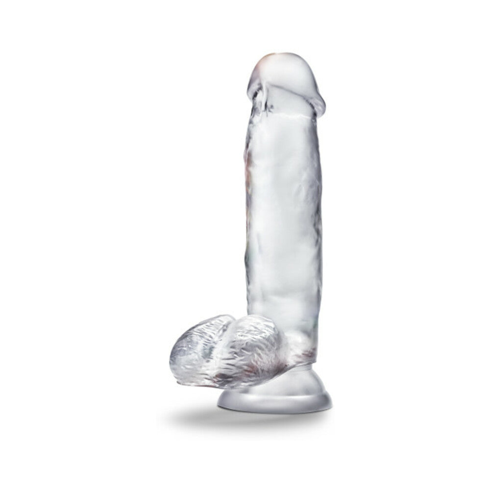 Blush B Yours Diamond Gleam 7 in. Dildo with Balls & Suction Cup Clear