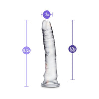 Blush B Yours Diamond Glisten 8 in. Dildo with Suction Cup Clear