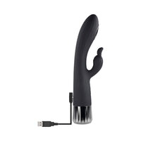 Evolved Heat Up & Chill Rechargeable Heating/Cooling Silicone Rabbit Vibrator Black