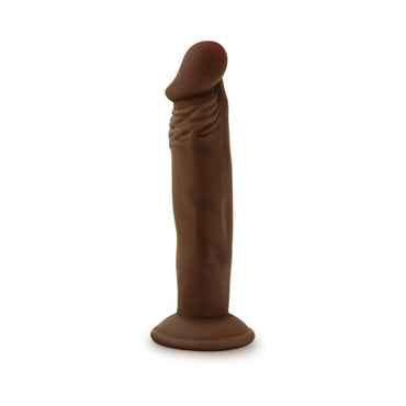 Blush Dr. Skin Plus Realistic 6 in. Triple Density Posable Dildo with Suction Cup Brown