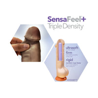 Blush Dr. Skin Plus Realistic 6 in. Triple Density Posable Dildo with Suction Cup Brown