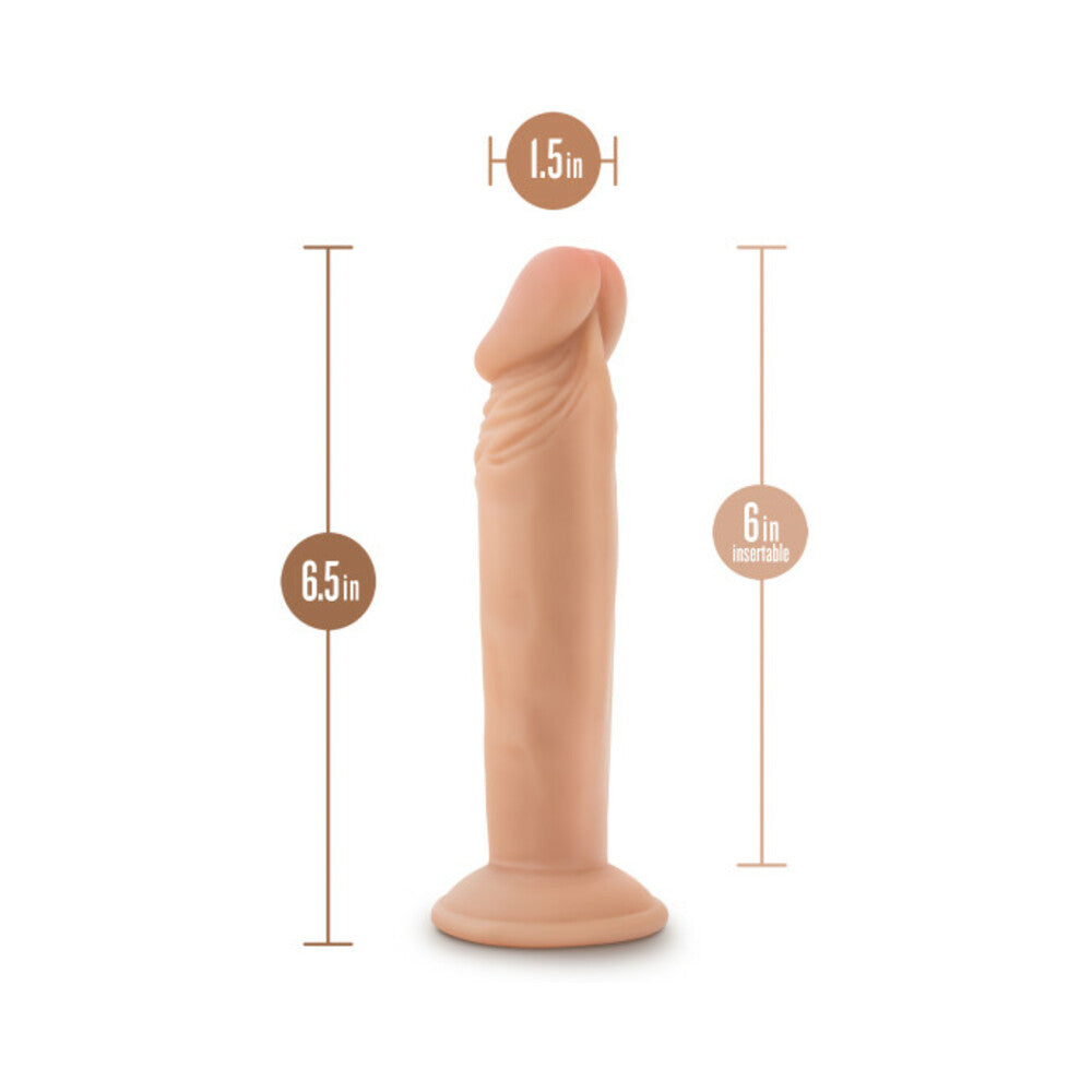 Blush Dr. Skin Plus Realistic 6 in. Triple Density Posable Dildo with Suction Cup Beige