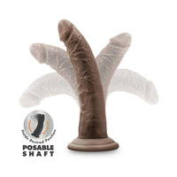 Blush Dr. Skin Plus Realistic 7 in. Triple Density Posable Dildo with Suction Cup Brown