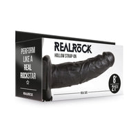 RealRock Realistic 8 in. Hollow Strap-On Black