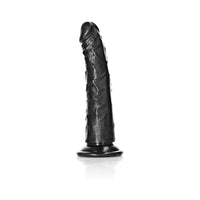 RealRock Realistic 6 in. Slim Dildo With Suction Cup Black