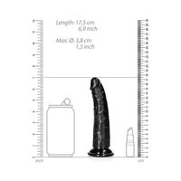 RealRock Realistic 6 in. Slim Dildo With Suction Cup Black