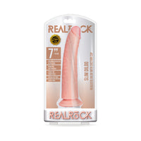 RealRock Realistic 7 in. Slim Dildo With Suction Cup Beige