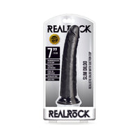 RealRock Realistic 7 in. Slim Dildo With Suction Cup Black