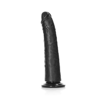 RealRock Realistic 7 in. Slim Dildo With Suction Cup Black