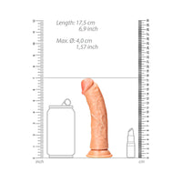 RealRock Realistic 6 in. Curved Dildo With Suction Cup Tan