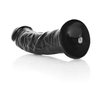 RealRock Realistic 6 in. Curved Dildo With Suction Cup Black