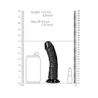 RealRock Realistic 6 in. Curved Dildo With Suction Cup Black