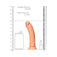 RealRock Realistic 7 in. Curved Dildo With Suction Cup Tan