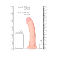 RealRock Realistic 8 in. Curved Dildo With Suction Cup Beige