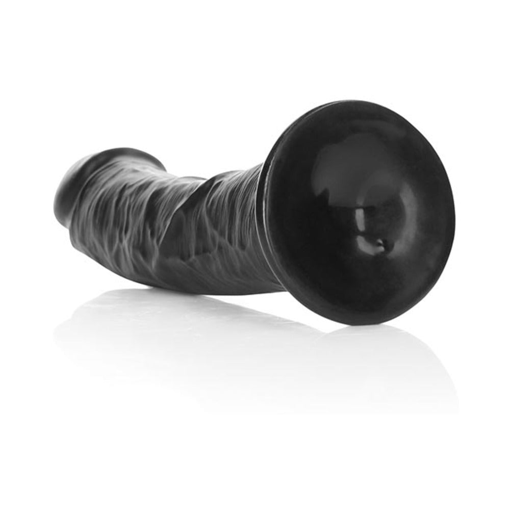 RealRock Realistic 8 in. Curved Dildo With Suction Cup Black