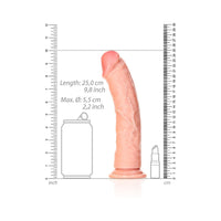 RealRock Realistic 9 in. Curved Dildo With Suction Cup Beige