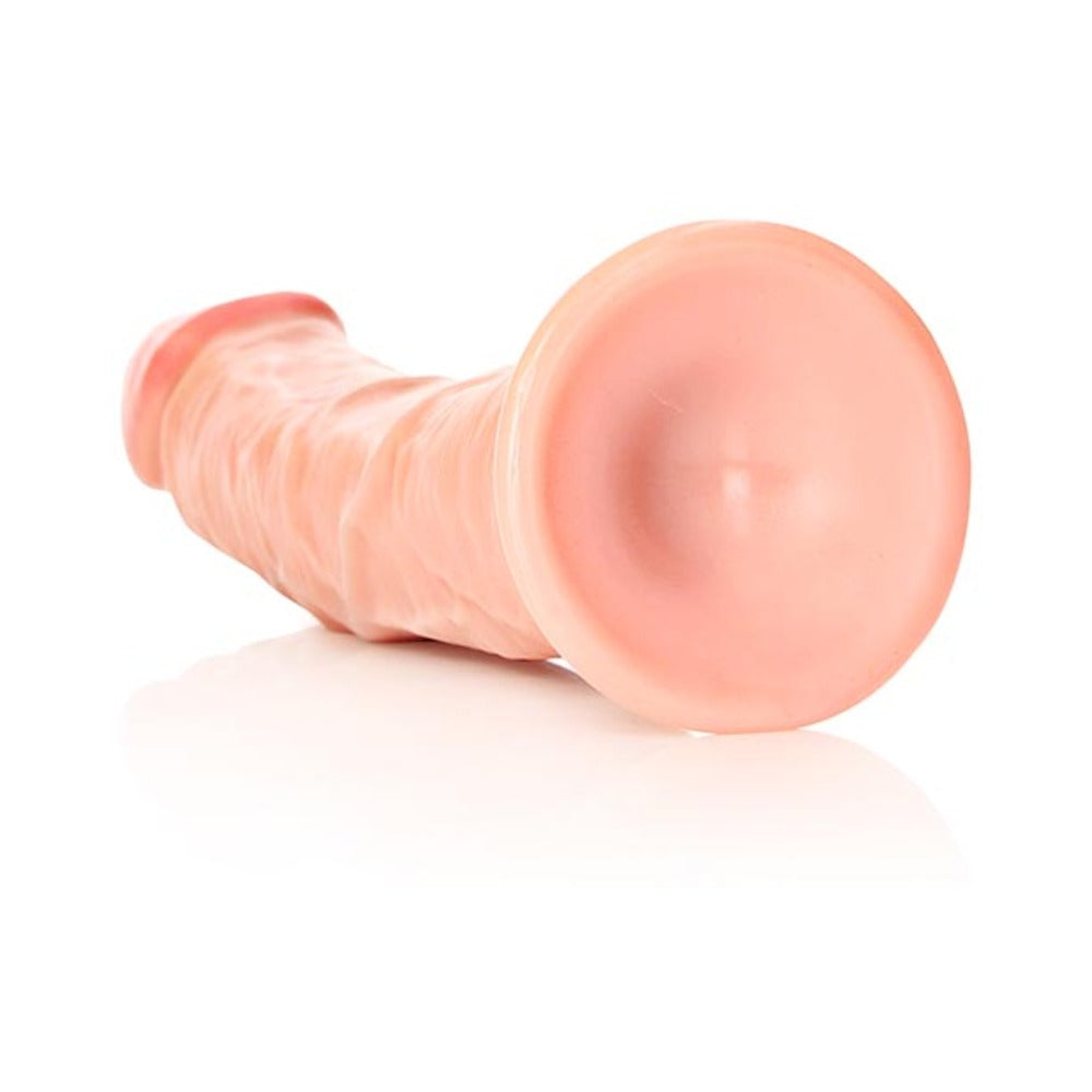 RealRock Realistic 10 in. Curved Dildo With Suction Cup Beige