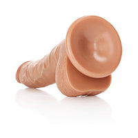 RealRock Realistic 7 in. Curved Dildo With Balls and Suction Cup Tan