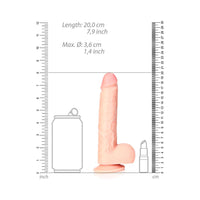 RealRock Realistic 7 in. Straight Dildo With Balls and Suction Cup Beige