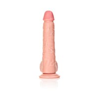 RealRock Realistic 11 in. Straight Dildo With Balls and Suction Cup Beige