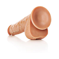 RealRock Realistic 12 in. Straight Dildo With Balls and Suction Cup Tan