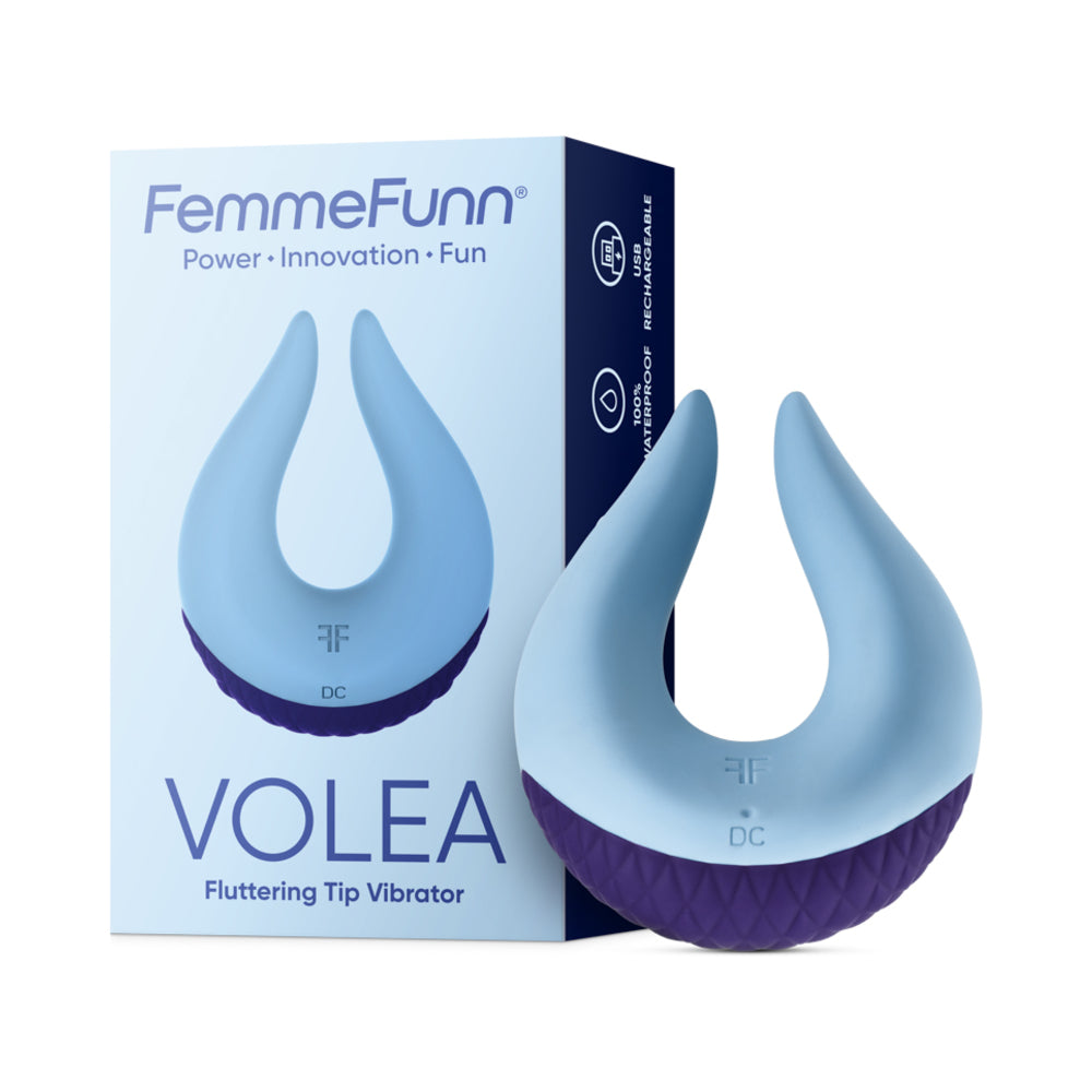 FemmeFunn Volea Rechargeable Silicone Fluttering Tip Vibrator Dark Purple