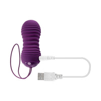 Evolved Eager Egg Rechargeable Remote-Controlled Thrusting Silicone Vibrator Purple