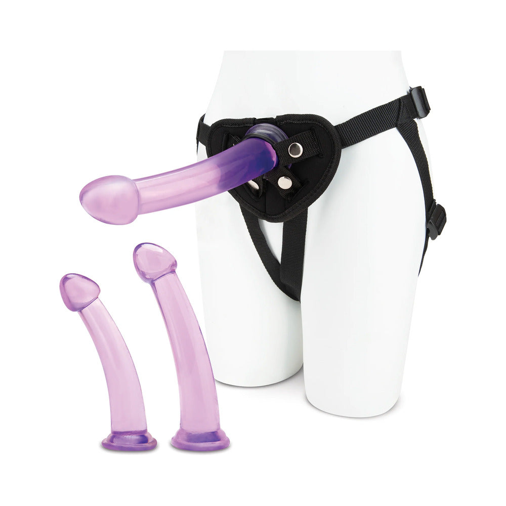 Lux Fetish Size Up 3-Piece Dildo & Harness Pegging Training Set