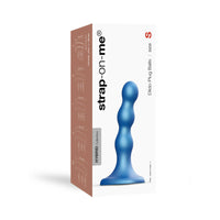 Strap-On-Me Hybrid Collection Silicone Dildo Plug Balls Metallic Blue S