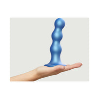 Strap-On-Me Hybrid Collection Silicone Dildo Plug Balls Metallic Blue L