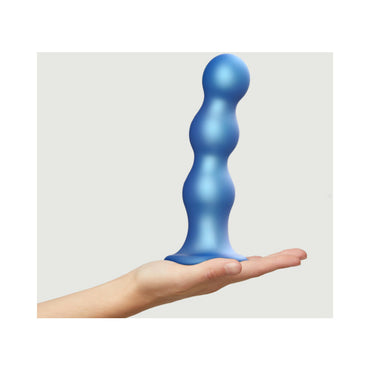 Strap-On-Me Hybrid Collection Silicone Dildo Plug Balls Metallic Blue XXL