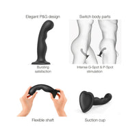 Strap-On-Me Hybrid Collection Silicone Dildo Plug P&G Black S