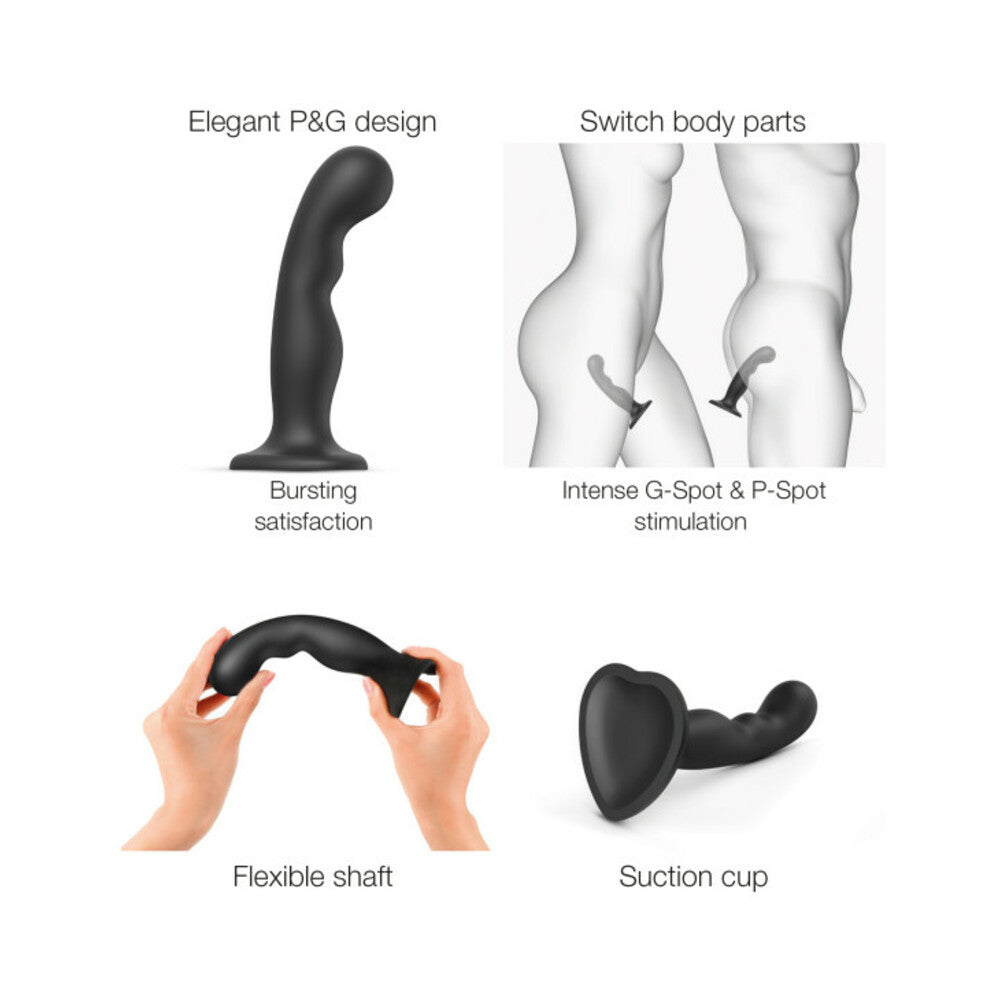 Strap-On-Me Hybrid Collection Silicone Dildo Plug P&G Black L