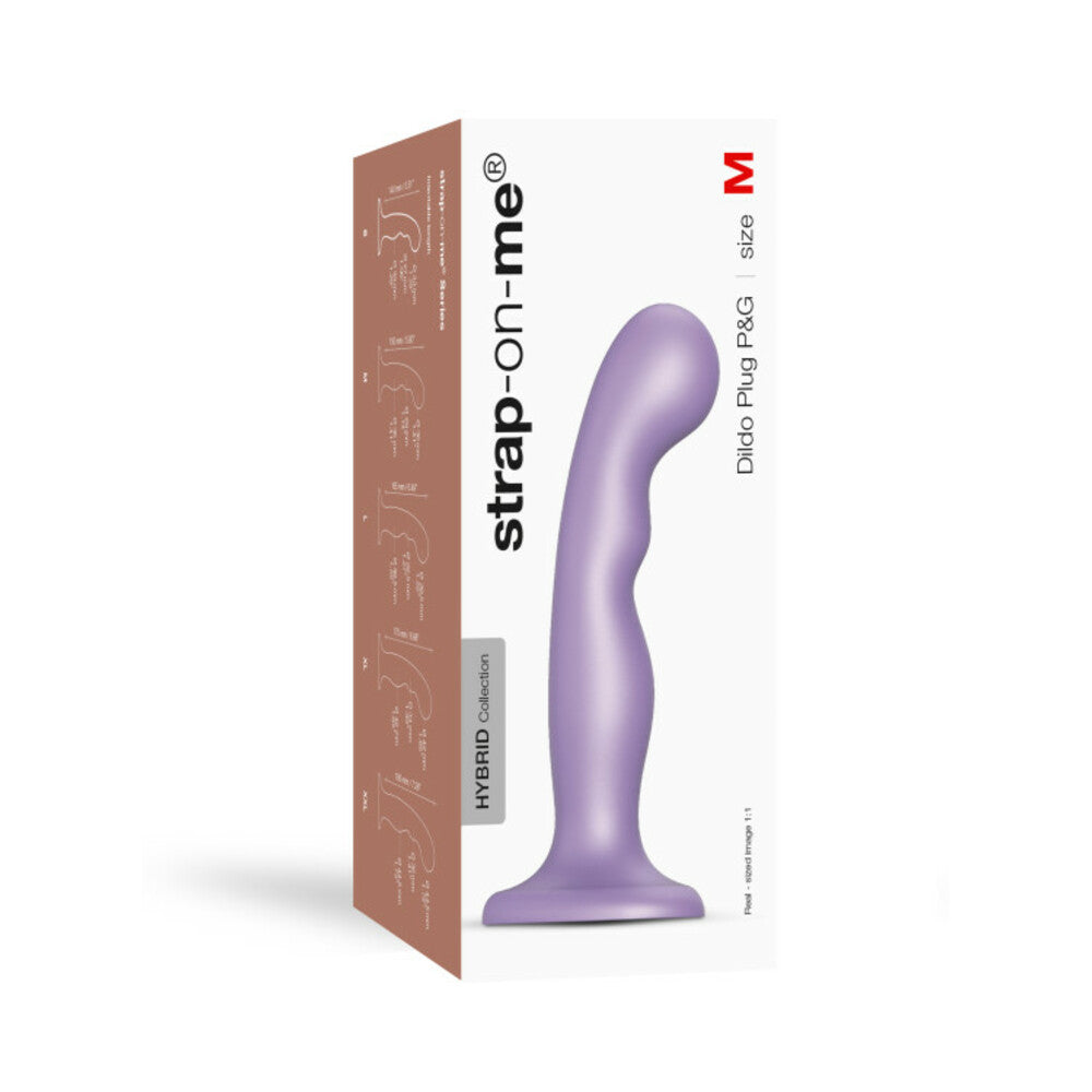 Strap-On-Me Hybrid Collection Silicone Dildo Plug P&G Metallic Lilac M