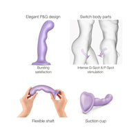 Strap-On-Me Hybrid Collection Silicone Dildo Plug P&G Metallic Lilac L